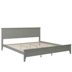 Cama de plataforma tamaño King de madera maciza moderna, elegante y duradera