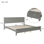 Cama de plataforma tamaño King de madera maciza moderna, elegante y duradera