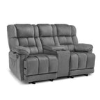 Sofá reclinable biplaza eléctrico con consola, vibración y calor, puertos de carga USB RS6234