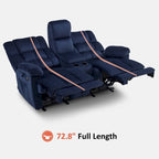 Sofá reclinable biplaza eléctrico con consola, vibración y calor, puertos de carga USB RS6234
