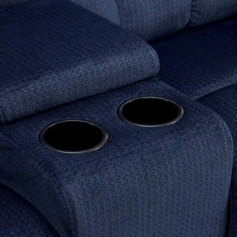 Sofá reclinable biplaza eléctrico con consola, vibración y calor, puertos de carga USB RS6234