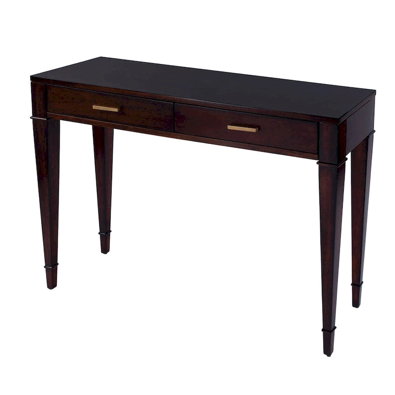 Mesa consola de madera de raíz con 2 cajones de 46 pulgadas