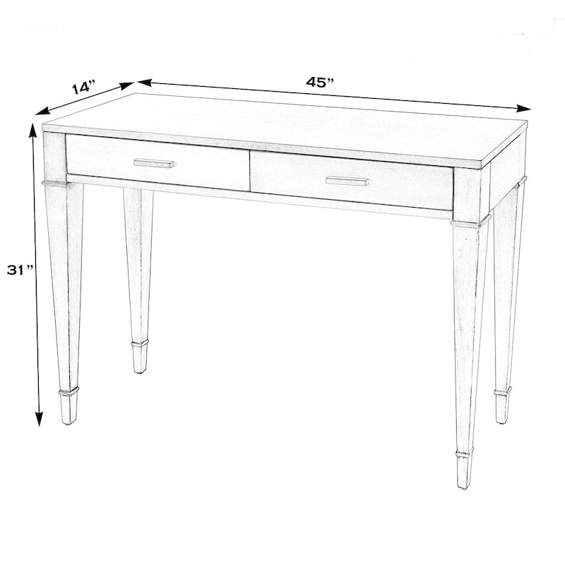 Mesa consola de madera de raíz con 2 cajones de 46 pulgadas