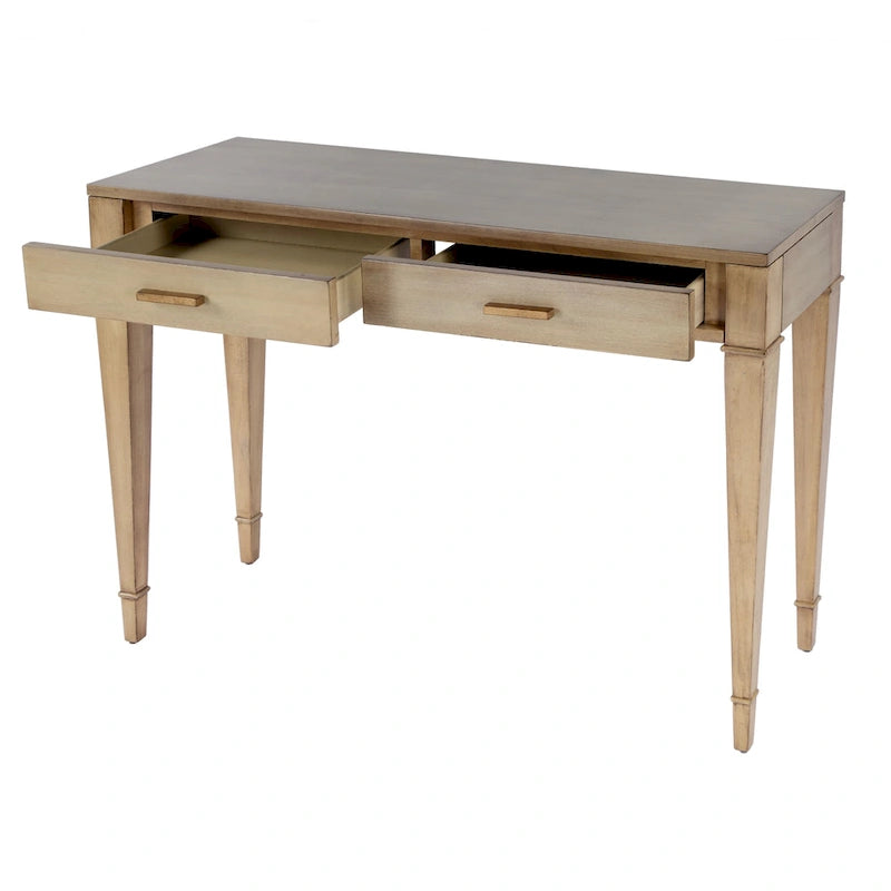 Mesa consola de madera de raíz con 2 cajones de 46 pulgadas