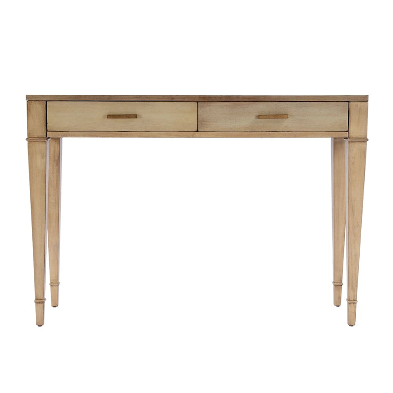 Mesa consola de madera de raíz con 2 cajones de 46 pulgadas