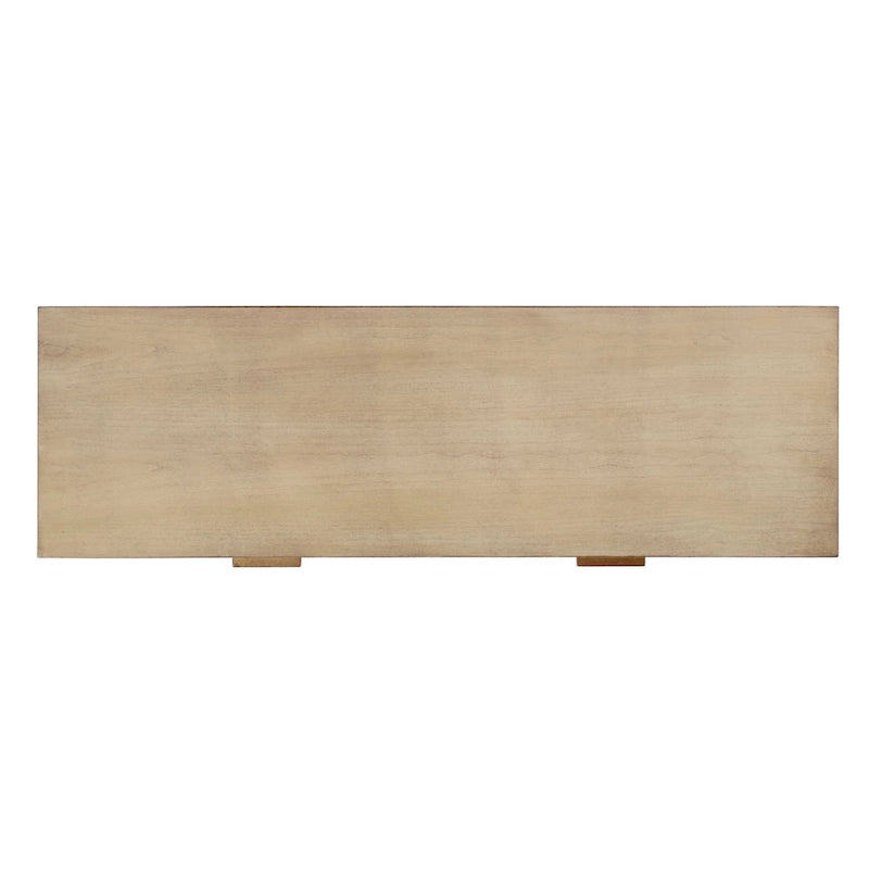 Mesa consola de madera de raíz con 2 cajones de 46 pulgadas