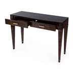 Mesa consola de madera de raíz con 2 cajones de 46 pulgadas