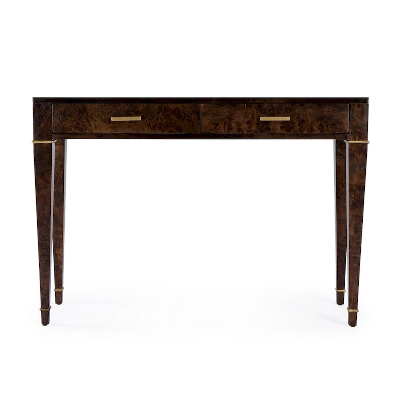 Mesa consola de madera de raíz con 2 cajones de 46 pulgadas