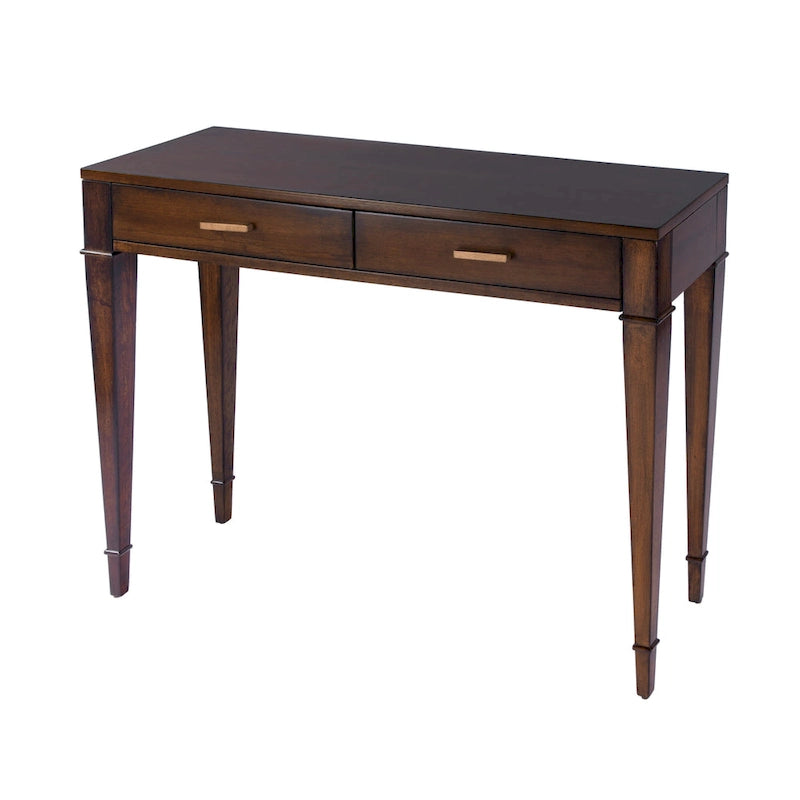 Mesa consola de madera de raíz con 2 cajones de 46 pulgadas