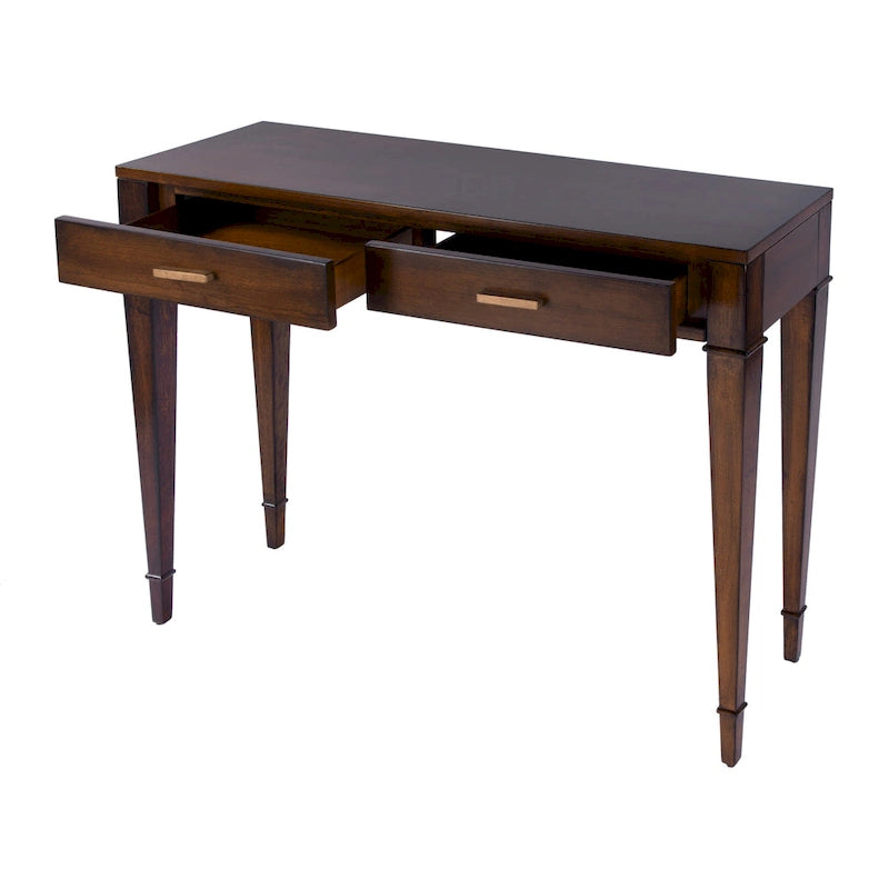 Mesa consola de madera de raíz con 2 cajones de 46 pulgadas