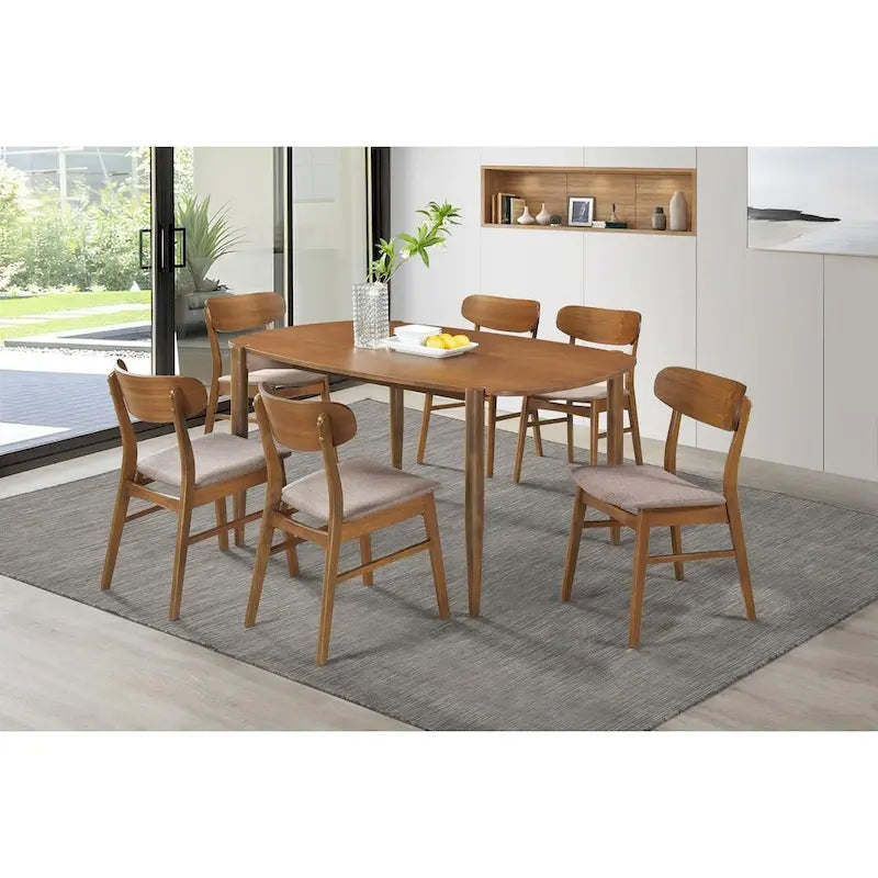Mesa de comedor de madera maciza de nogal