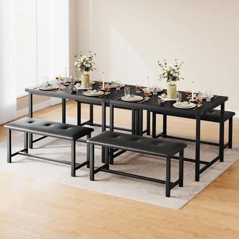 Mesa y sillas de comedor de estilo industrial