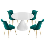 48 Mesa de comedor de lujo ligera blanca de alto brillo con encimera grande