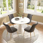 48 Mesa de comedor de lujo ligera blanca de alto brillo con encimera grande