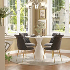 48 Mesa de comedor de lujo ligera blanca de alto brillo con encimera grande