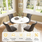 48 Mesa de comedor de lujo ligera blanca de alto brillo con encimera grande