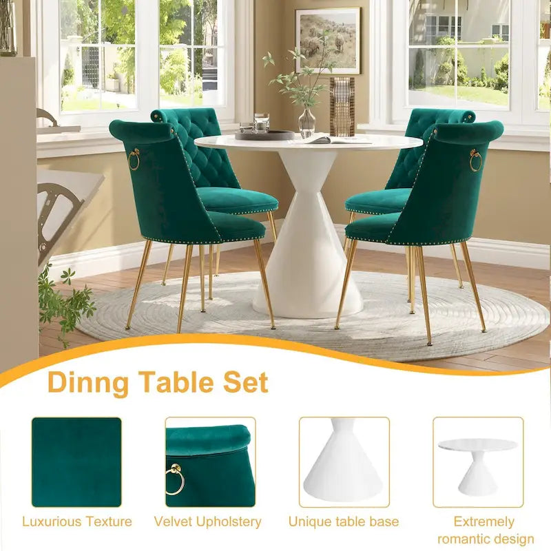 48 Mesa de comedor de lujo ligera blanca de alto brillo con encimera grande