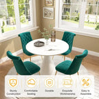 48 Mesa de comedor de lujo ligera blanca de alto brillo con encimera grande