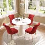 48 Mesa de comedor de lujo ligera blanca de alto brillo con encimera grande