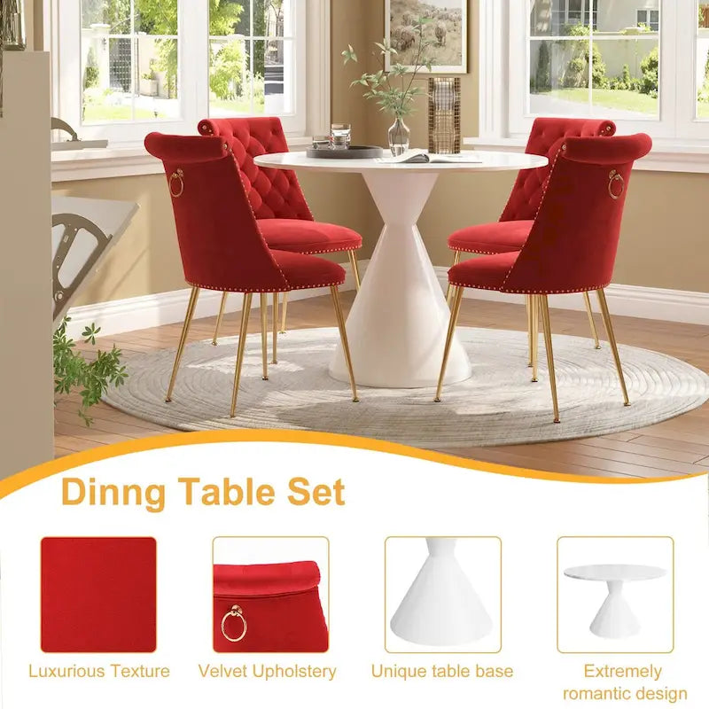 48 Mesa de comedor de lujo ligera blanca de alto brillo con encimera grande