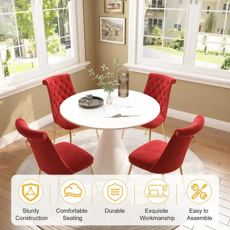 48 Mesa de comedor de lujo ligera blanca de alto brillo con encimera grande