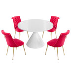 48 Mesa de comedor de lujo ligera blanca de alto brillo con encimera grande