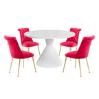 48 Mesa de comedor de lujo ligera blanca de alto brillo con encimera grande
