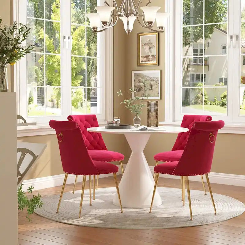 48 Mesa de comedor de lujo ligera blanca de alto brillo con encimera grande