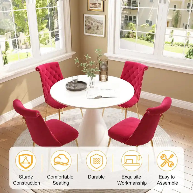 48 Mesa de comedor de lujo ligera blanca de alto brillo con encimera grande