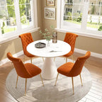 48 Mesa de comedor de lujo ligera blanca de alto brillo con encimera grande