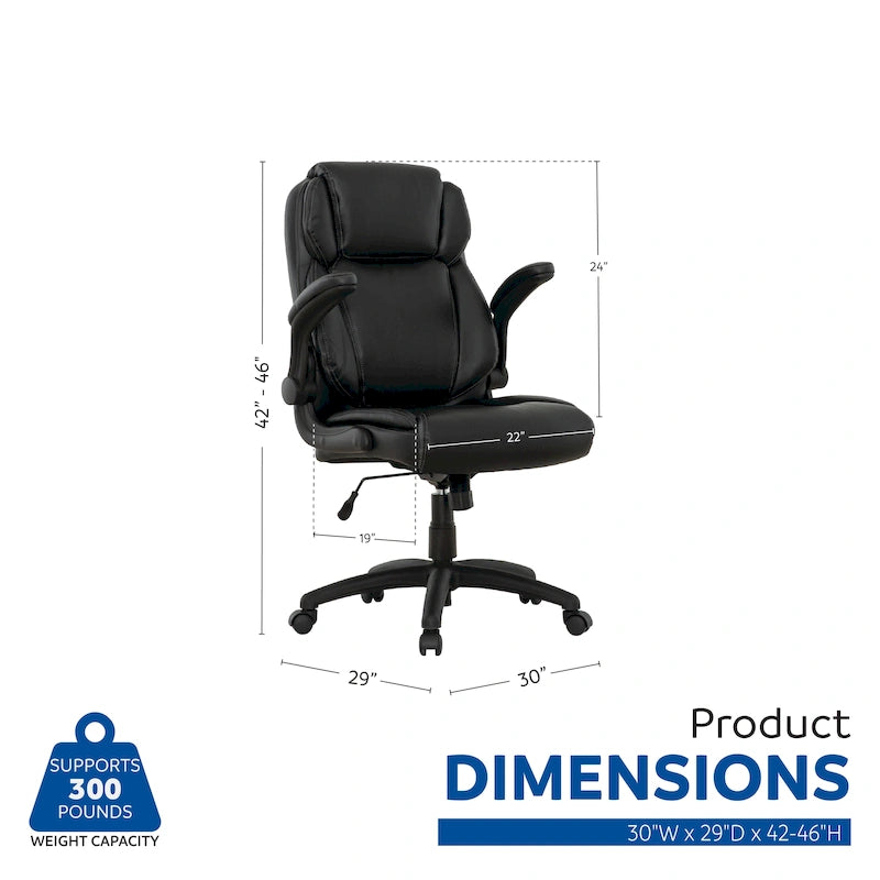 Sillón Ejecutivo Ergonómico de Respaldo Alto Atlas con Reposabrazos Acolchados
