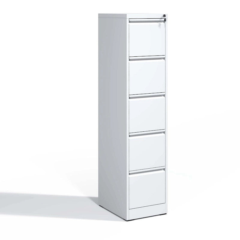 Archivador metálico vertical de 5 cajones con cerradura