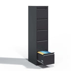 Archivador metálico vertical de 5 cajones con cerradura