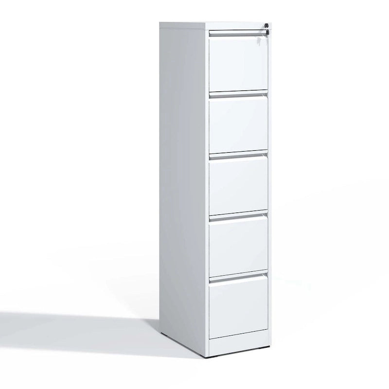 Archivador metálico vertical de 5 cajones con cerradura