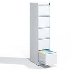 Archivador metálico vertical de 5 cajones con cerradura