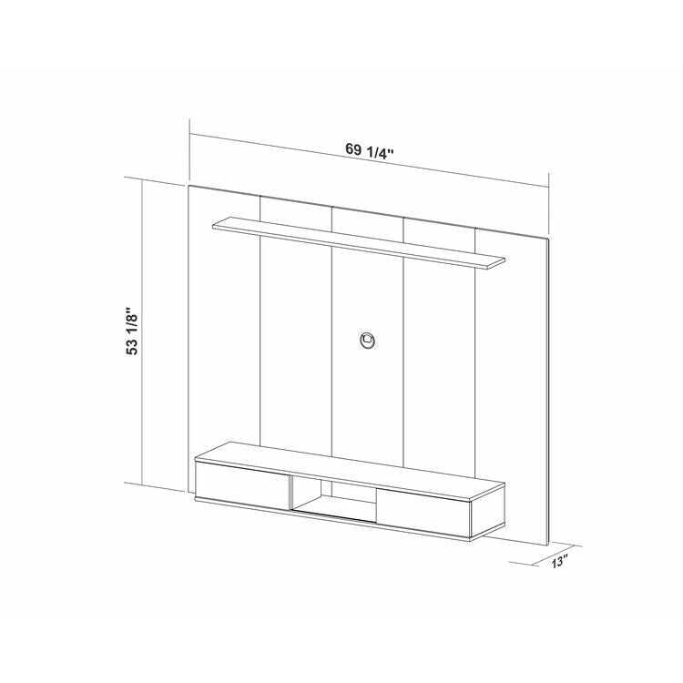 Mueble de TV flotante con múltiples compartimentos de almacenamiento para televisores de hasta 70 pulgadas, Centro de entretenimiento con almacenamiento