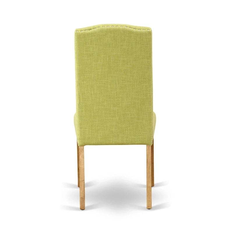Mesa de comedor rectangular con sillas de tela de lino Limelight, roble