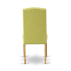 Mesa de comedor rectangular con sillas de tela de lino Limelight, roble