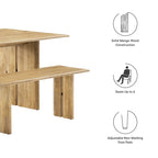 Mesa de comedor de madera de 60 pulgadas
