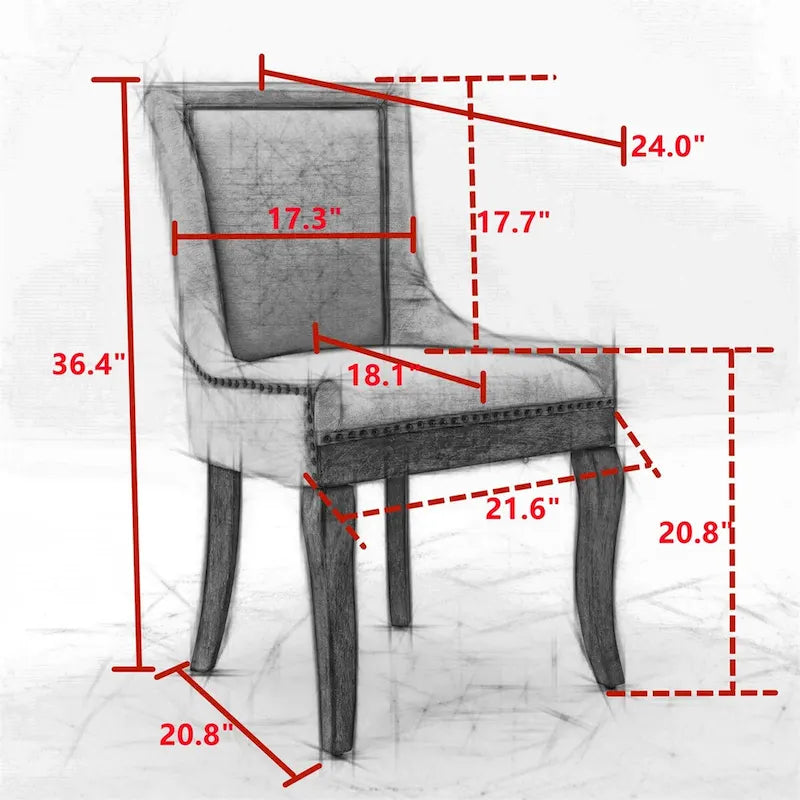 Silla de Comedor Ultra Lateral, Sillas de Tela Engrosada con Patas de Madera Maciza