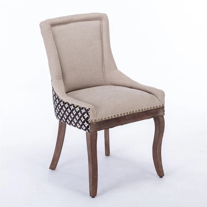 Silla de Comedor Ultra Lateral, Sillas de Tela Engrosada con Patas de Madera Maciza