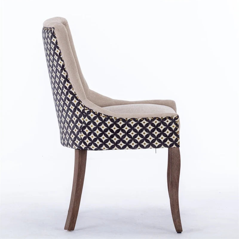 Silla de Comedor Ultra Lateral, Sillas de Tela Engrosada con Patas de Madera Maciza