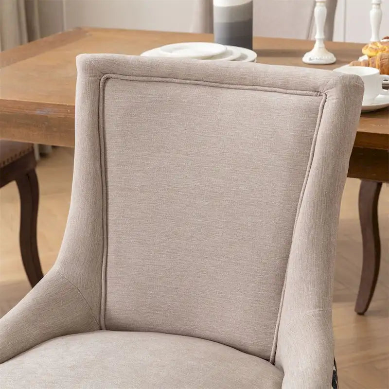 Silla de Comedor Ultra Lateral, Sillas de Tela Engrosada con Patas de Madera Maciza