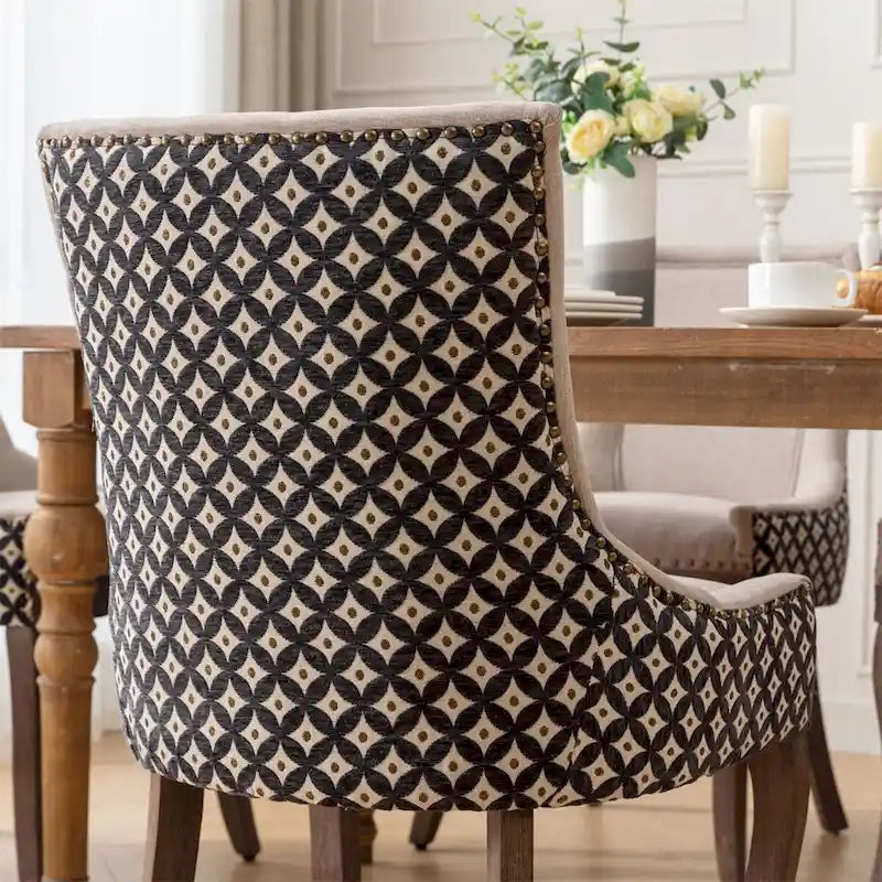 Silla de Comedor Ultra Lateral, Sillas de Tela Engrosada con Patas de Madera Maciza