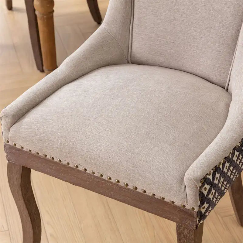 Silla de Comedor Ultra Lateral, Sillas de Tela Engrosada con Patas de Madera Maciza
