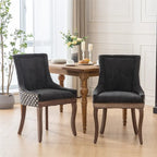 Silla de Comedor Ultra Lateral, Sillas de Tela Engrosada con Patas de Madera Maciza