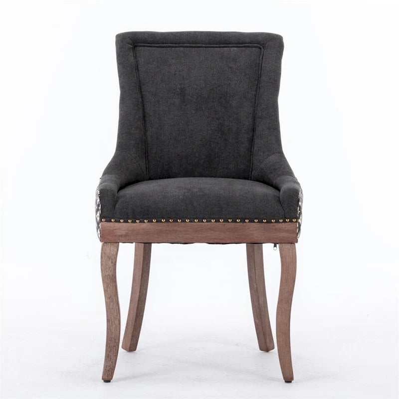 Silla de Comedor Ultra Lateral, Sillas de Tela Engrosada con Patas de Madera Maciza