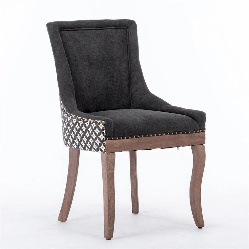 Silla de Comedor Ultra Lateral, Sillas de Tela Engrosada con Patas de Madera Maciza