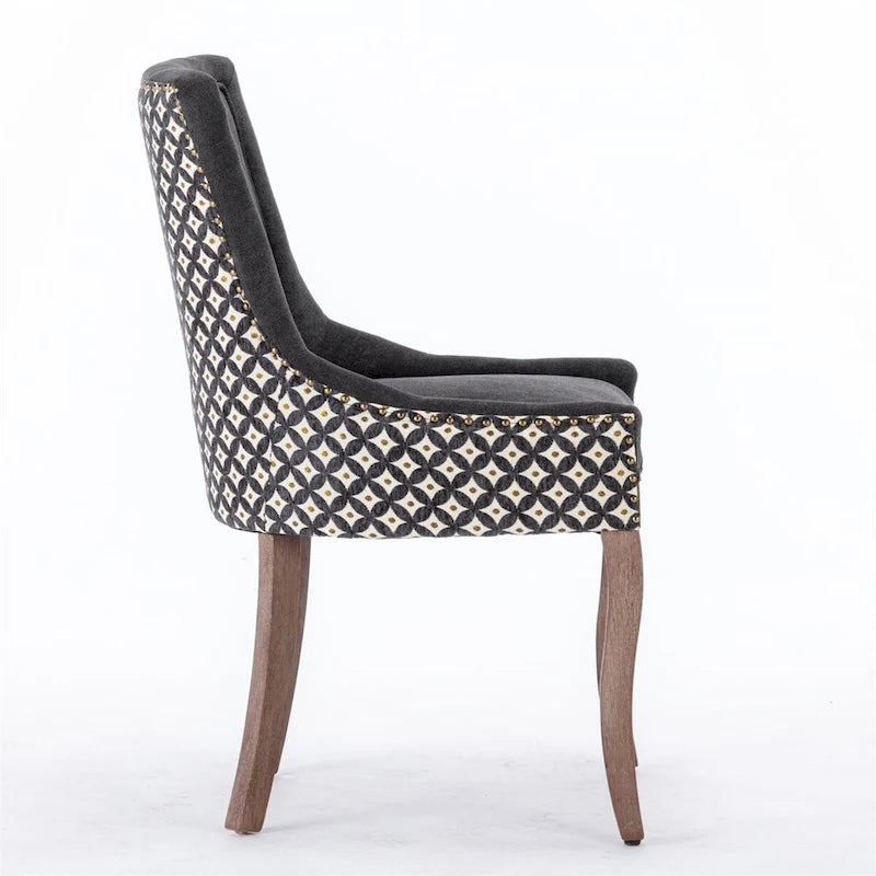 Silla de Comedor Ultra Lateral, Sillas de Tela Engrosada con Patas de Madera Maciza