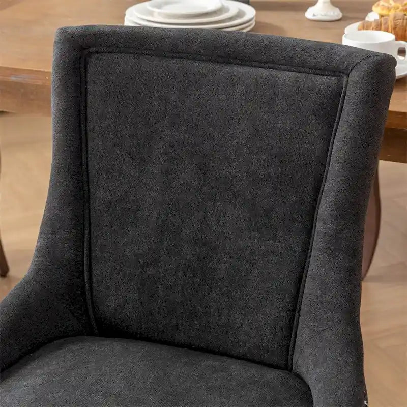 Silla de Comedor Ultra Lateral, Sillas de Tela Engrosada con Patas de Madera Maciza
